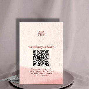 Carte D'accompagnement Mariage de code QR de script Gras de flush et de f