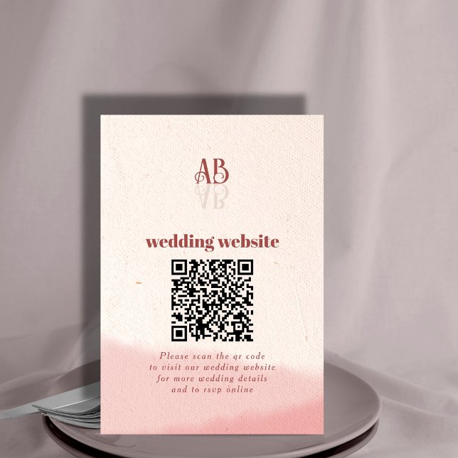 Carte D'accompagnement Mariage de code QR de script Gras de flush et de f (Créateur téléchargé)