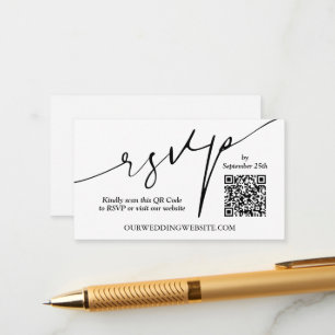 Carte D'accompagnement Mariage de code QR moderne