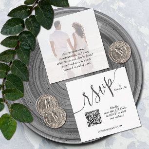 Carte D'accompagnement Mariage de code QR simple photo