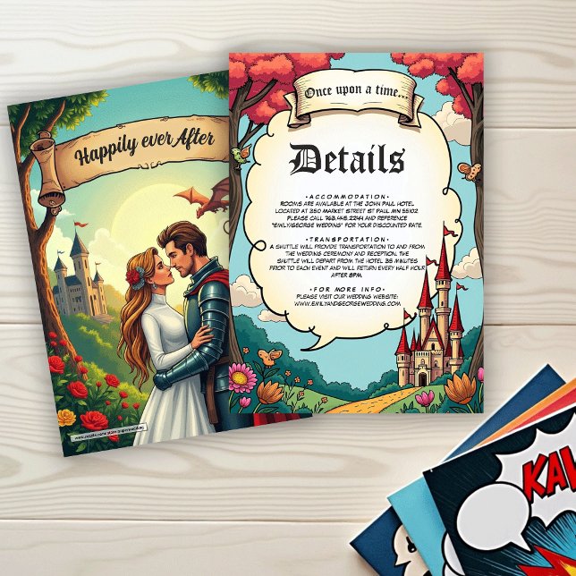 Carte D'accompagnement Mariage de conte de fées au château de la forêt en (Créateur téléchargé)