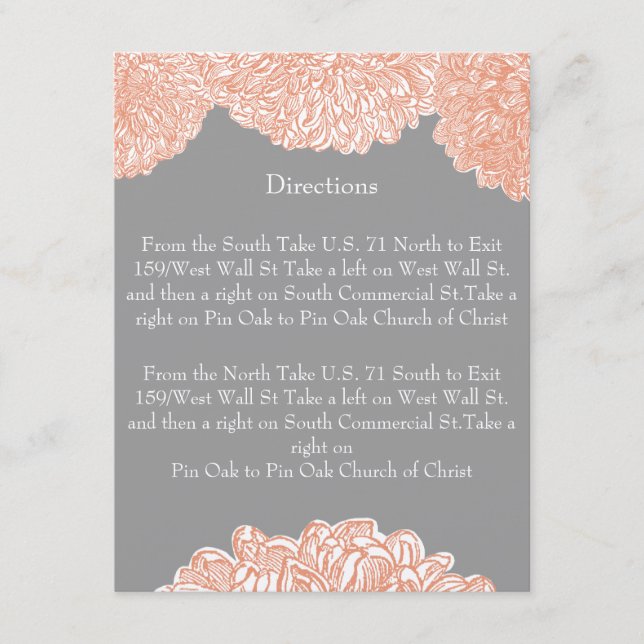 Carte D'accompagnement Mariage de corail Dahlia Peach (Devant)