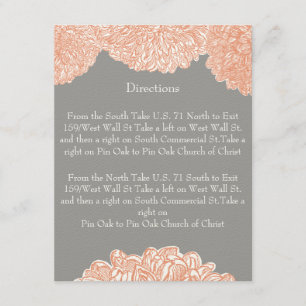 Carte D'accompagnement Mariage de corail Dahlia Peach