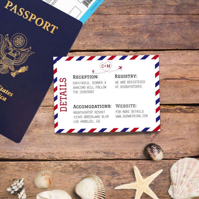 Carte D'accompagnement Mariage de destination Airmail (Créateur téléchargé)