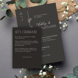 Carte D'accompagnement Mariage de diviseur floral biologique moderne