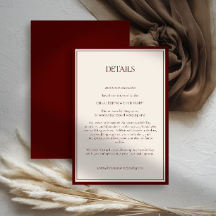Carte D'accompagnement Mariage de Domaine Classique Moderne Formel Bourgo