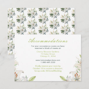 Carte D'accompagnement Mariage de fleurs blanches
