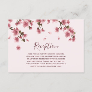 Carte D'accompagnement Mariage de fleurs de cerisiers roses