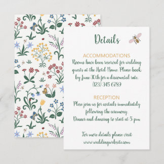 Carte D'accompagnement Mariage de fleurs Whimsical colorées
