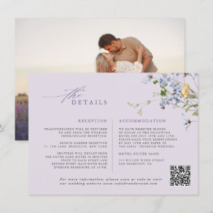 Carte D'accompagnement Mariage de jardin de printemps aux fleurs sauvages