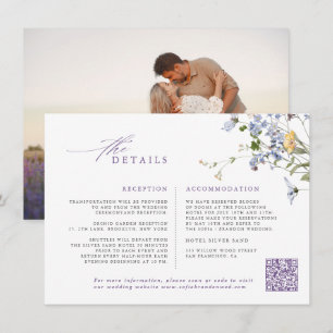 Carte D'accompagnement Mariage de jardin de printemps aux fleurs sauvages
