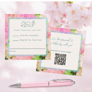 Carte D'accompagnement Mariage de Jardin Élégant à l'Aquarelle avec des H