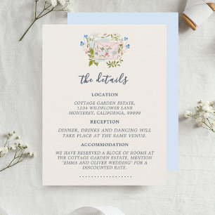 Carte D'accompagnement Mariage de jardin romantique aux fleurs sauvages b