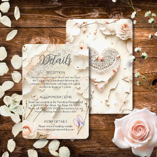 Carte D'accompagnement Mariage de jardin romantique de printemps avec den