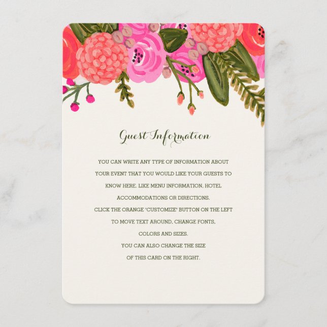 Carte D'accompagnement Mariage de jardin vintage (Devant)
