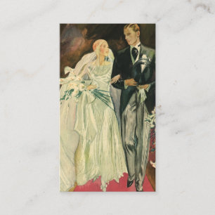 Carte D'accompagnement Mariage de jeunes mariés de l'art déco vintage