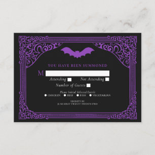 Carte D'accompagnement Mariage de la cathédrale vampire gothique violet R