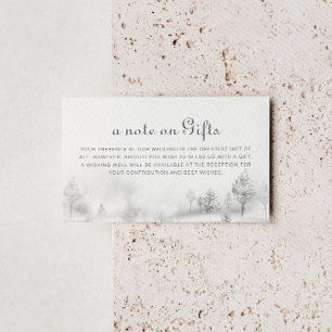 Carte D'accompagnement Mariage de la forêt de montagne d'hiver