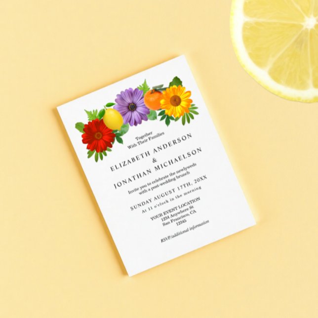 Carte D'accompagnement Mariage de la poste de jardin Floral Citrus (Créateur téléchargé)