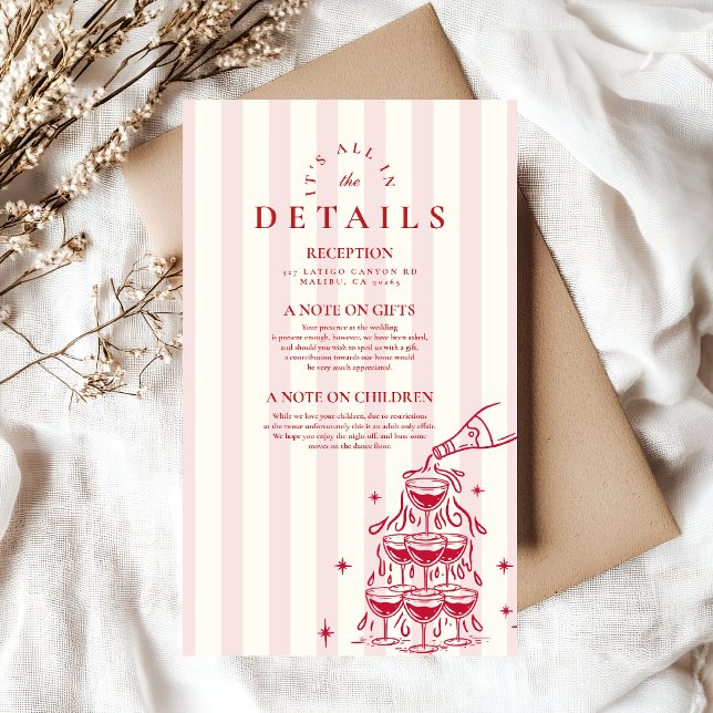 Carte D'accompagnement Mariage de la tour de Champagne Whimsical (Créateur téléchargé)