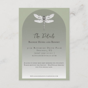 Carte D'accompagnement Mariage de libellules de Sage Green