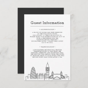 Carte D'accompagnement Mariage de Londres   Informations sur l'invité sur