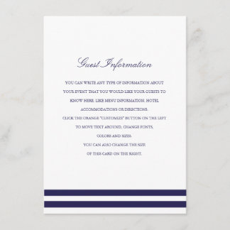 Carte D'accompagnement Mariage de marine nautique