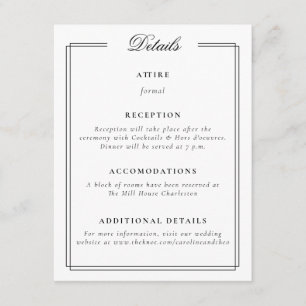 Carte D'accompagnement Mariage de monogramme élégant