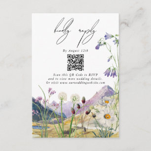 Carte D'accompagnement Mariage de montagne Rustique Fleur sauvage aquarel