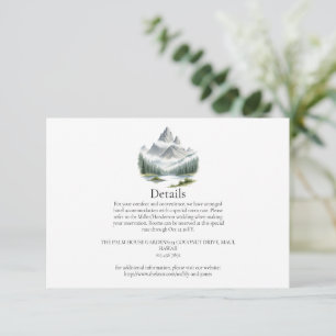 Carte D'accompagnement Mariage de montagne rustique forêt vert chasseur D