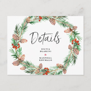 Carte D'accompagnement Mariage de Noël Détails de l'invité
