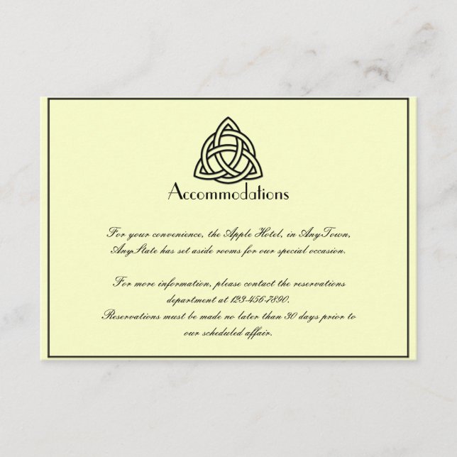 Carte D'accompagnement Mariage de noeud céleste noir (Devant)