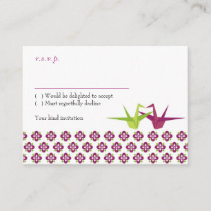 Carte D'accompagnement Mariage de papier de grue d'origami