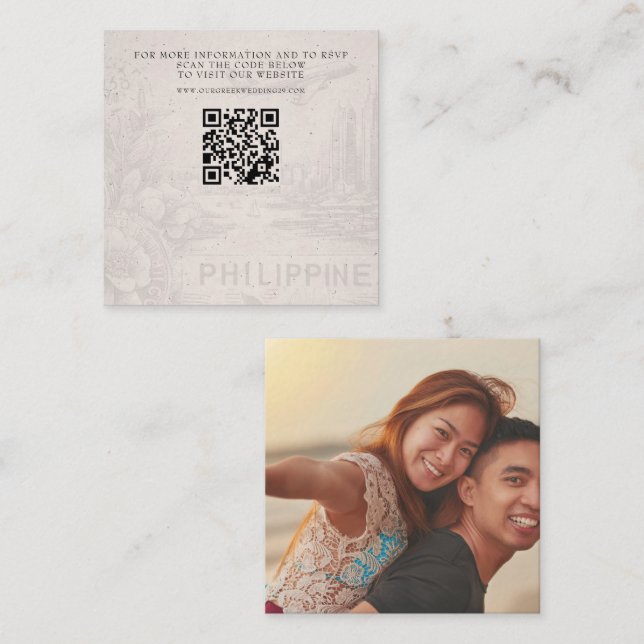 Carte D'accompagnement Mariage de passeport des Philippines QR (Devant / Derrière)