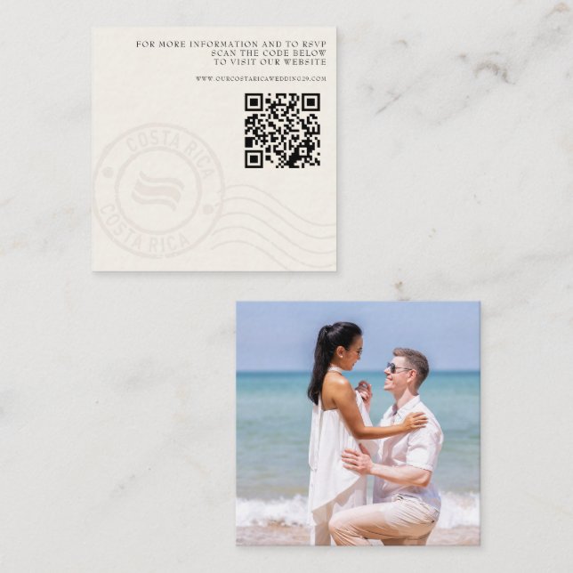 Carte D'accompagnement Mariage de passeport du Costa Rica QR (Devant / Derrière)