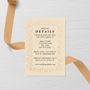 Carte D'accompagnement Mariage de pinceaux Confetti Champagne et Bronze