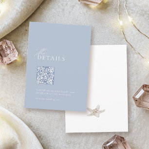 Carte D'accompagnement Mariage de plage bleu foncé détails du code QR