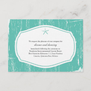 Carte D'accompagnement Mariage de plage rustique d'étoiles de mer