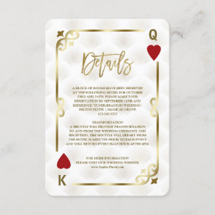 Carte D'accompagnement Mariage de poker White Gold Gatsby Casino Las Vega