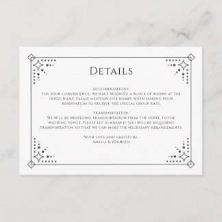 Carte D'accompagnement Mariage de poussière d'étoiles