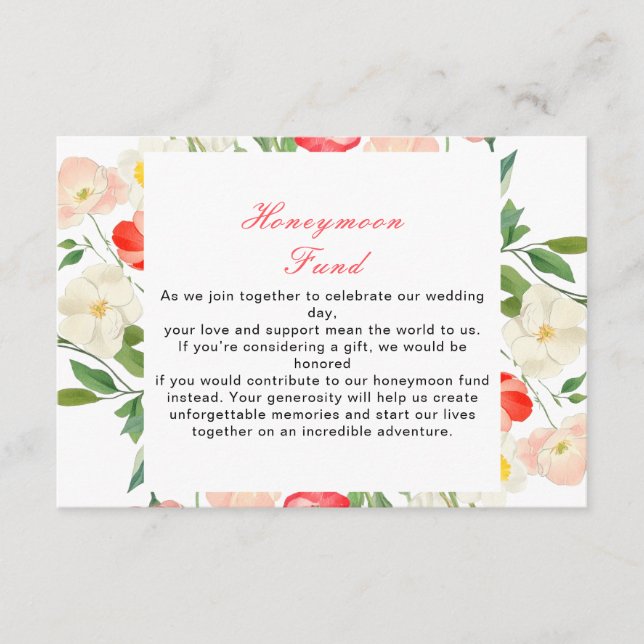 Carte D'accompagnement Mariage de printemps avec tulipes et jonquilles (Devant)