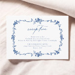 Carte D'accompagnement Mariage de réception bleu de la marine victorienne<br><div class="desc">Donnez le ton d'une romance intemporelle avec ce faire-part de mariage bleu marine fleuri d'inspiration victorienne. Avec un design français élégant, des illustrations botaniques délicates et une photo personnalisée, cette invitation équilibre parfait entre le raffinement vintage et le charme moderne. Idéal pour les couples à la recherche d'une esthétique classique...</div>