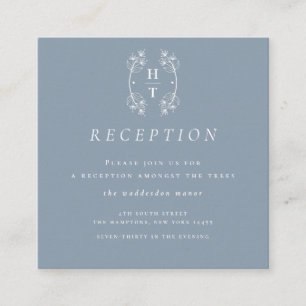 Carte D'accompagnement Mariage de réception Crest Dusty Blue