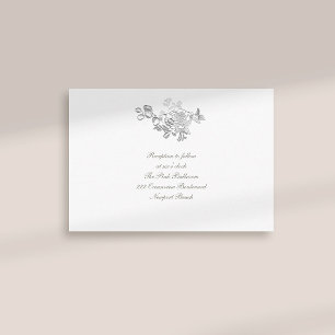 Carte D'accompagnement Mariage de réception de Peony Embossé Faux Formal