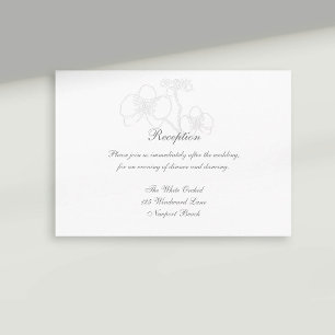 Carte D'accompagnement Mariage de réception Faux Embossé Orchid Calligrap