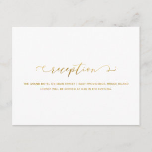 Carte D'accompagnement Mariage de réception Faux Gold et White