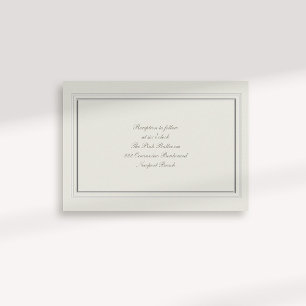 Carte D'accompagnement Mariage de réception Formal Faux Embossé Frame Ecr