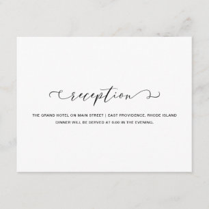 Carte D'accompagnement Mariage de réception simple en noir et blanc