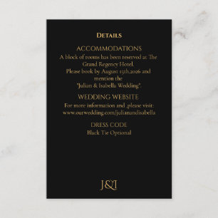 Carte D'accompagnement Mariage de régence royale en tenue de soirée