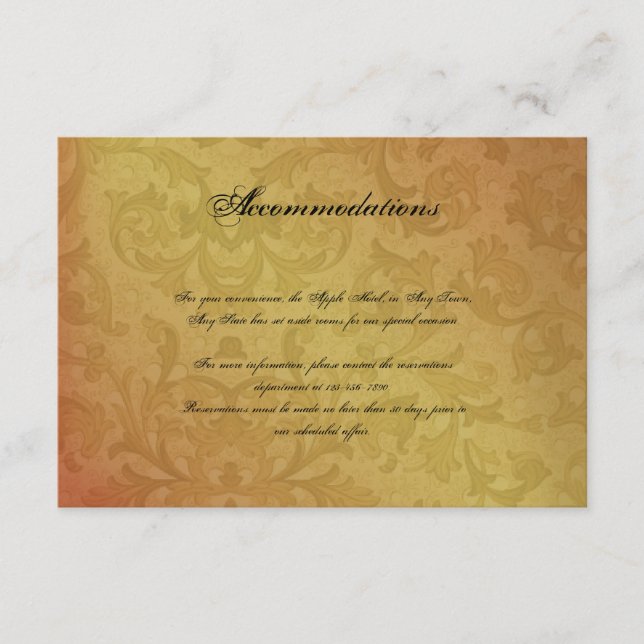 Carte D'accompagnement Mariage de régression d'automne (Devant)